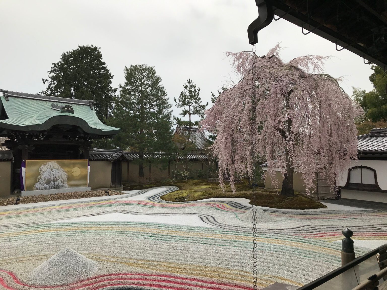 大得価新作◆ 木村由記夫 『 高台寺の桜（F6号） 』 油絵 自然、風景画