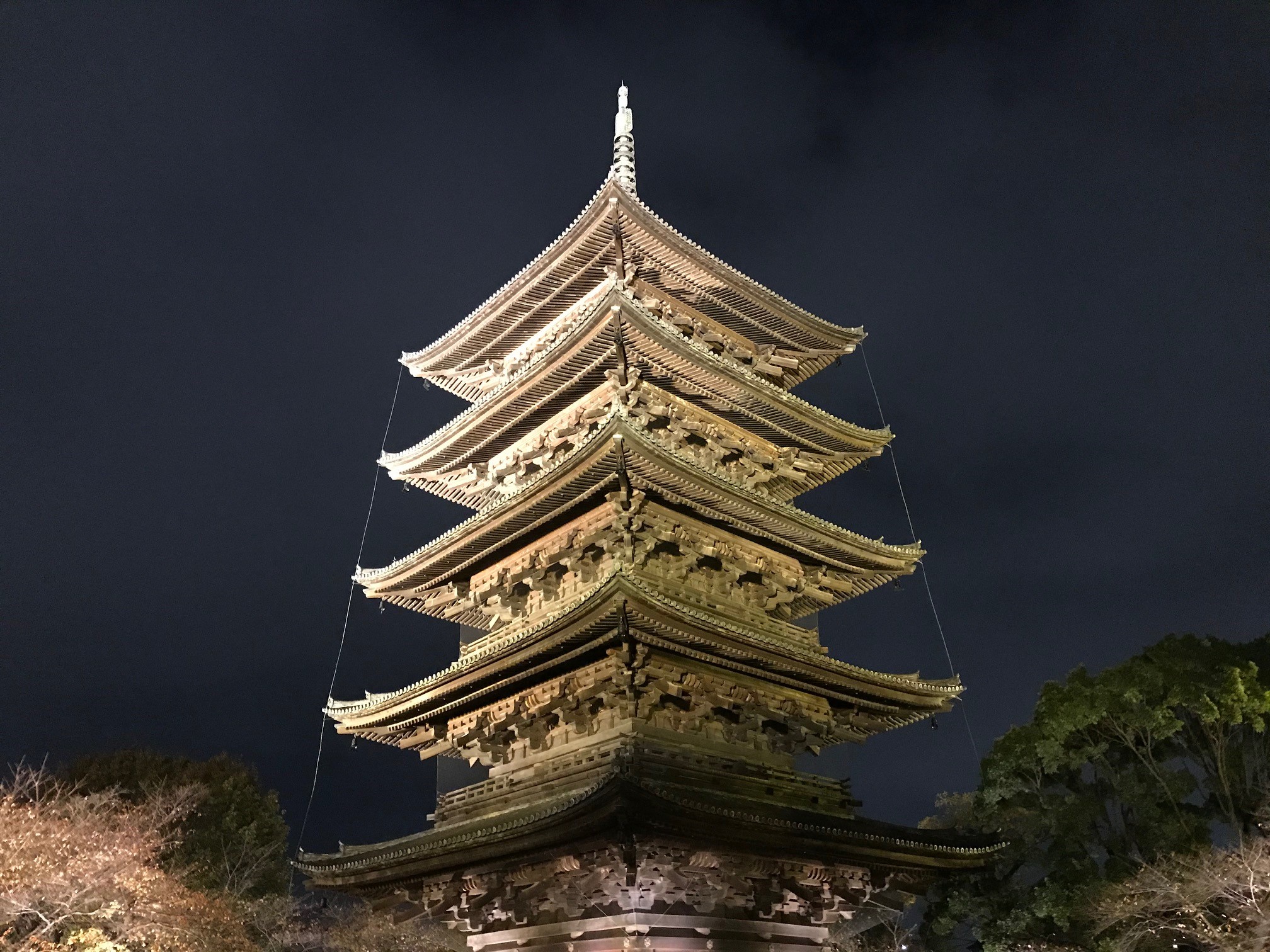 東寺で紅葉 五重塔ライトアップと金堂 講堂の夜間特別拝観を観賞 京都はんなりずむ